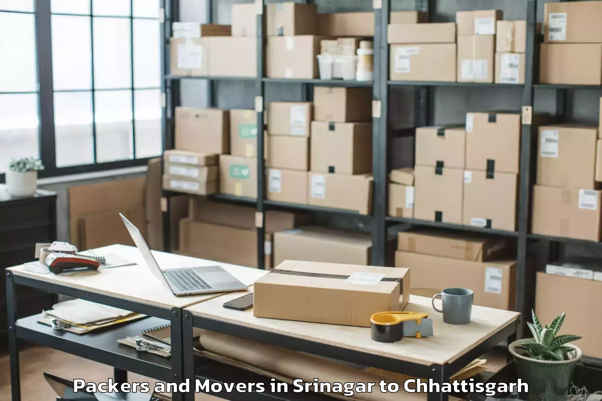 Quality Srinagar to Kharsia Packers And Movers